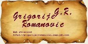 Grigorije Romanović vizit kartica